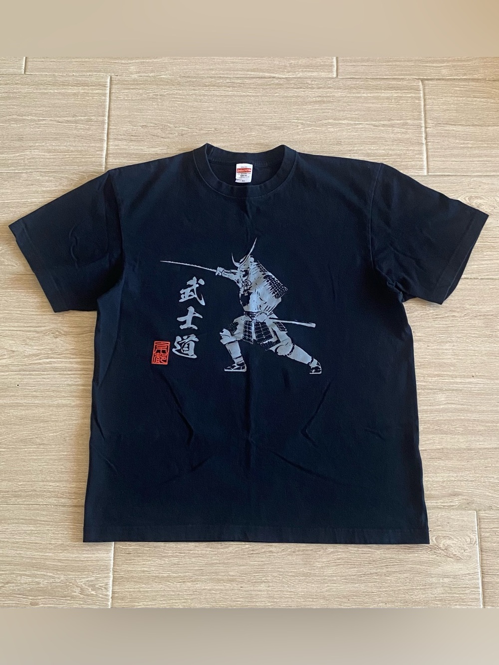 Japanese Samurai Warrior T-Shirt Men's Size XL Black Streetwear Bushido